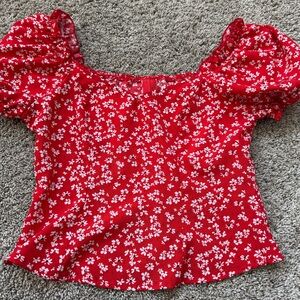 Floral Red Women's Top